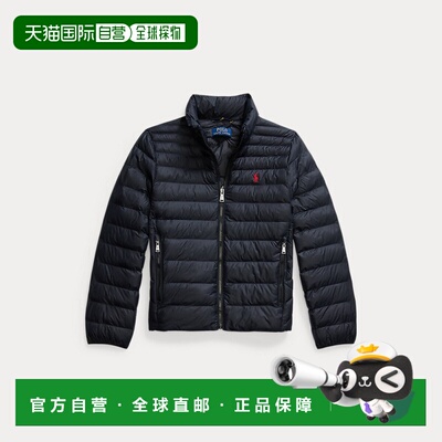 欧洲直邮Ralph Lauren拉夫劳伦 P-Layer 2男孩黑色尼龙绗缝外套
