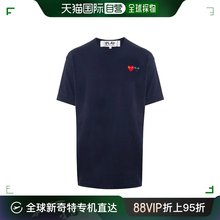 Des Garcons Play 双爱心缝饰T恤 AZT2260512NAVY 香港直邮Comme