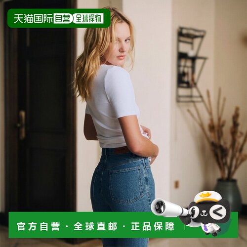 自营欧洲直邮Sezane 女士牛仔蓝棉质直筒裤喇叭裤牛仔裤九分裤