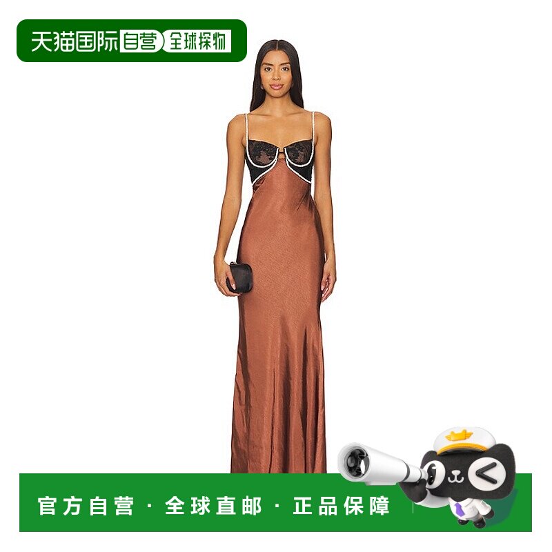 1h可退 香港直邮Self-Portrait 女士 缎面精致长款连衣裙 AW24101