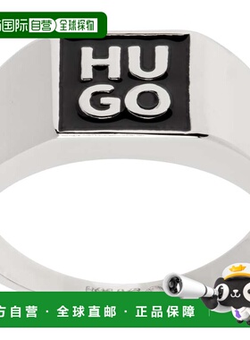 1h可退 香港直邮HUGO 雨果 男士 Enameled Logo 戒指 50544511