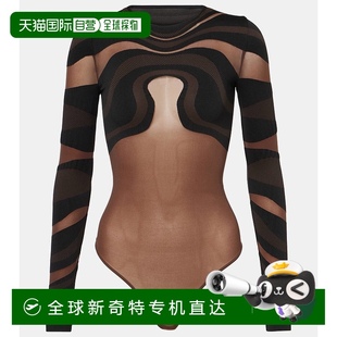 褶皱针织连体衣 1h可退 Fatal 香港直邮Wolford black黑色 女士