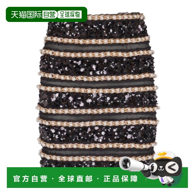 香港直邮Balmain 珍珠细节半身裙 EF0LBA74PC85
