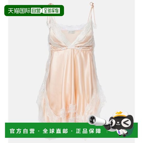 香港直邮magda butrym 女士 蕾丝边真丝缎面吊带背心