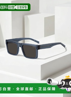 自营欧洲直邮HUGO BOSS雨果HUGO RED透明蓝色太阳镜 配灰色镜片