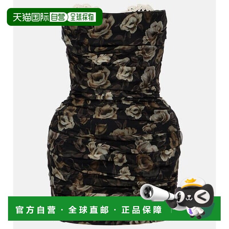 magda butrym 女士 花朵褶皱真丝迷你连性感连衣裙【付后1h可退】