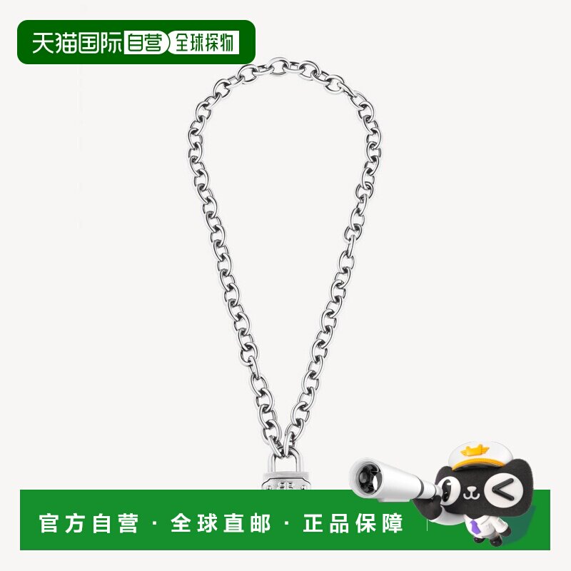 欧洲直邮自营Balenciaga巴黎世家 Bb Padlock女士银色黄铜项链