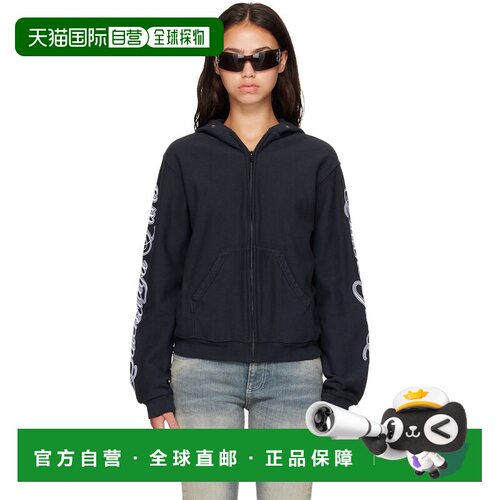 香港直邮Balenciaga 巴黎世家 女士 黑色 Cursive Zip-Up Regular