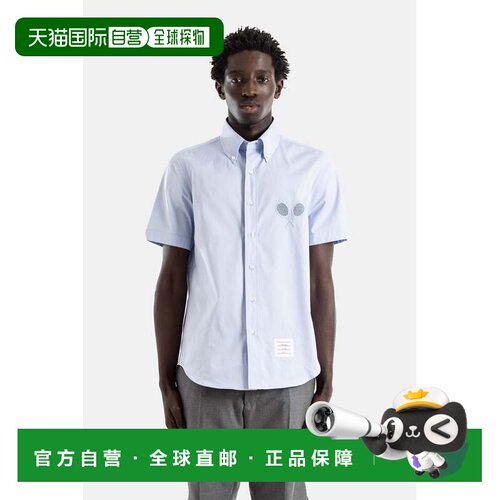 香港直邮Thom Browne 汤姆 布朗 男士 MANCHES COURTES BLEU CIEL