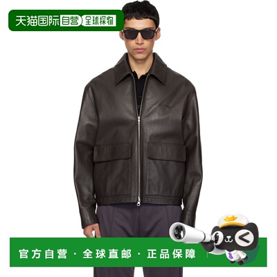 香港直邮Courreges 男士 棕色 2-Pocket 皮革夹克 126LBL336CV003