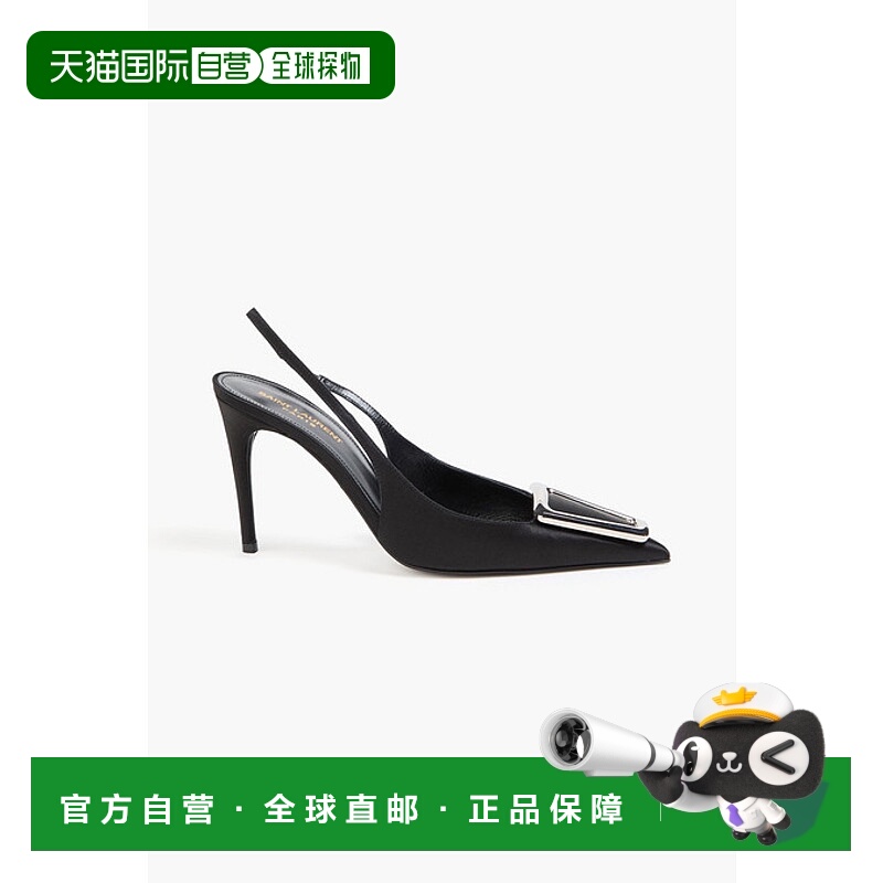 1h可退 香港直邮Saint Laurent 圣罗兰 女士 AVENUE 缎面绉纱露跟