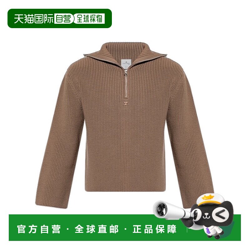 香港直邮Courreges 长袖毛衣男装高领帽衫 325MPU243FI0036半高领