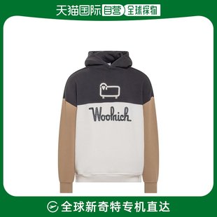 徽标印花拼色长袖 香港直邮Woolrich Woolrich 男士 连帽衫