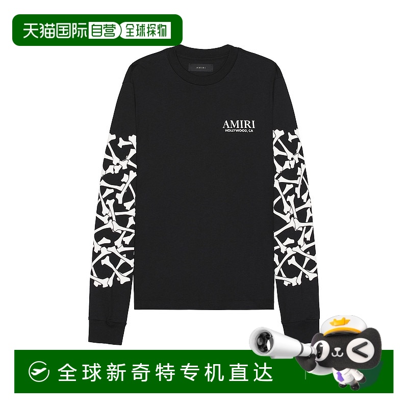 1h可退 香港直邮AMIRI 男士 Bones 堆叠长袖T恤 AMJYTE1076