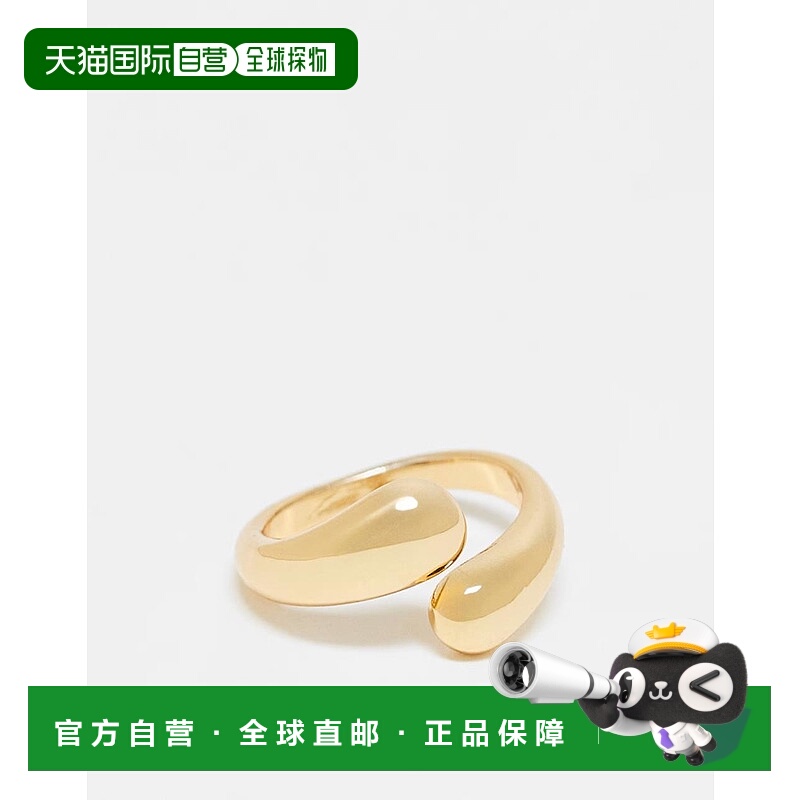 1h可退 香港直邮ASOS 女士 14k around 镀金裹式设计宽边戒指