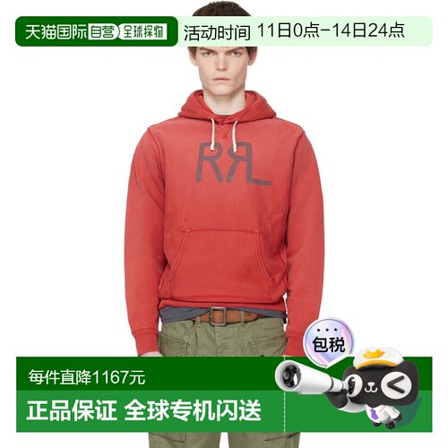 香港直邮ralph lauren rrl 拉夫 劳伦RRL 男士 红色 Ranch Logo