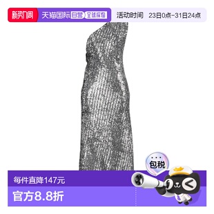 香港直邮Pinko metal金属色 品高 珠片连衣裙 舒适时 女士 1h可退