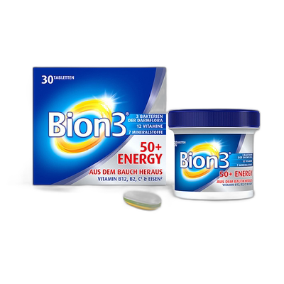 欧洲直邮德国药房Bion50岁益生菌维生素30粒恢复体力精力肠道健康