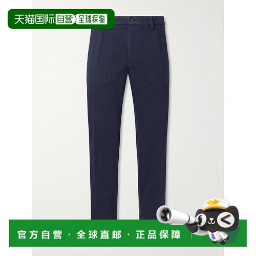 1h可退 Canali 康钠丽 男士 直筒棉混纺斜纹布裤子 PX016休闲裤