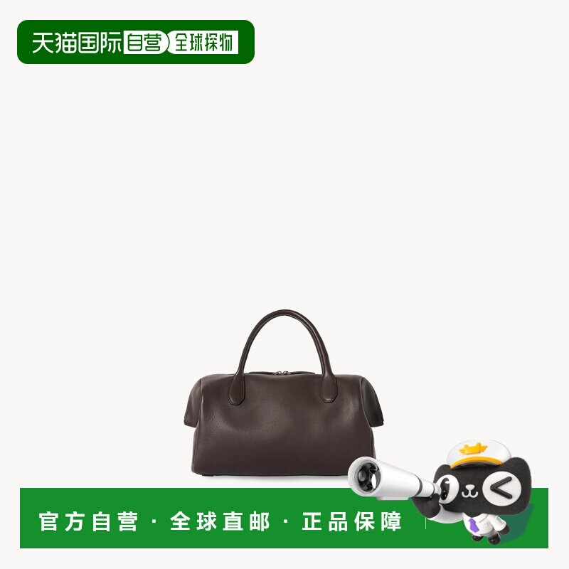自营欧洲直邮THE ROW 女士深棕色小牛皮手提包单肩包保龄球包图片