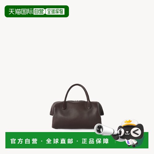 自营欧洲直邮THE ROW 女士深棕色小牛皮手提包单肩包保龄球包