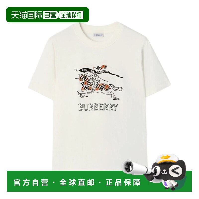 1h可退 香港直邮BURBERRY 女士T恤 81210381 CO 白色 EKD 素描棉