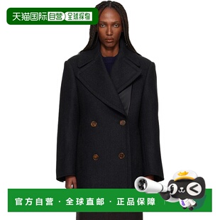 1h可退 香港直邮Lanvin 朗雯 女士 灰色双排扣大衣 RWCO00016120H