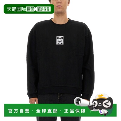 1h可退 香港直邮Obey 男士 棉质运动衫 112480139BLACK black黑色
