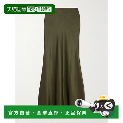 香港直邮Staud 女士 Odin 真丝混纺缎面长款半身裙 R25R6130SNWDL
