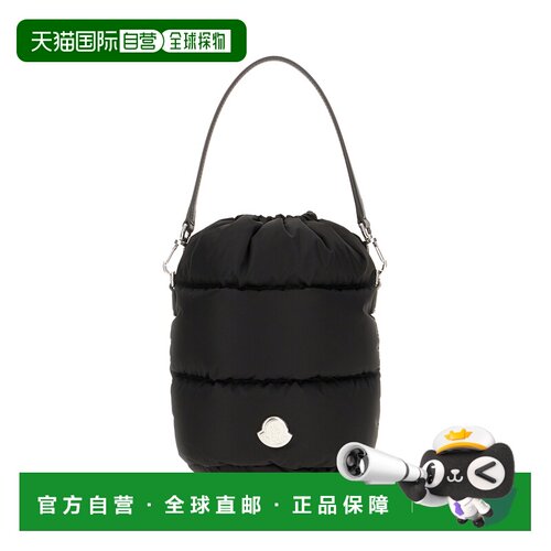 1h可退 香港直邮Moncler 盟可睐 女士 Caradoc 黑色尼龙水桶包 5I