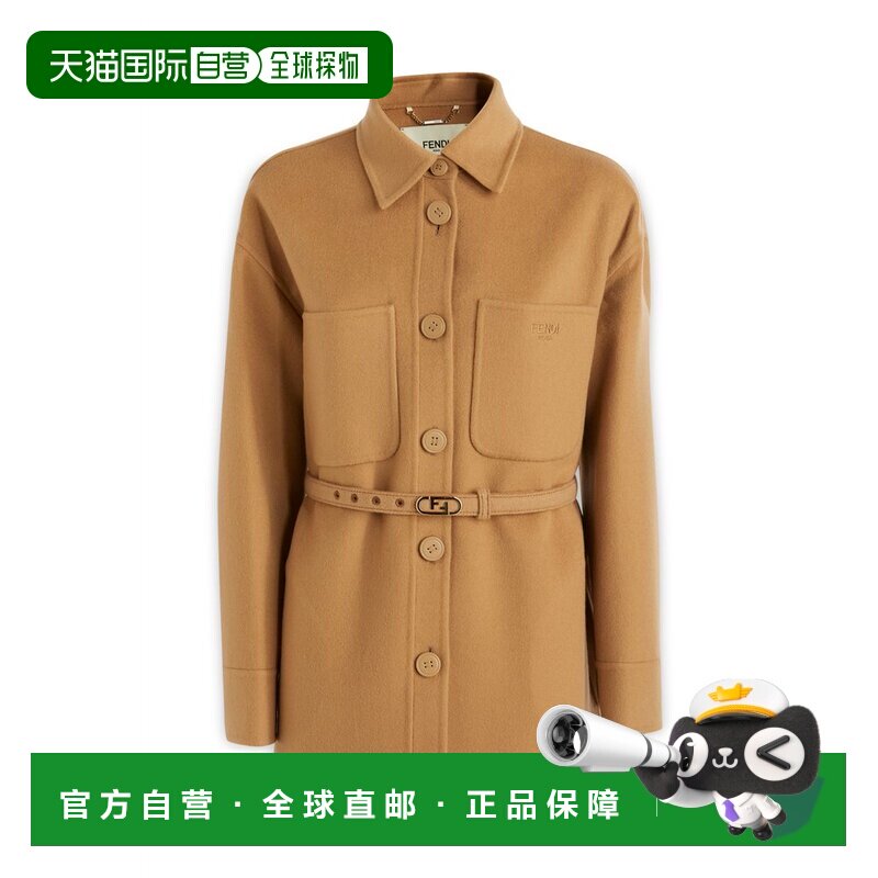 1h可退 香港直邮Fendi 芬迪 女士 衬衫领羊绒休闲夹克 FJ7235W18