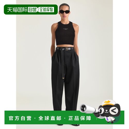 自营欧洲直邮Givenchy纪梵希 女士黑色棉质Givenchy Paris印花露