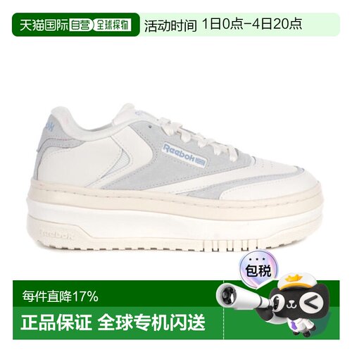 香港直邮锐步女士Club C Extra白/灰色厚底运动鞋 100074260