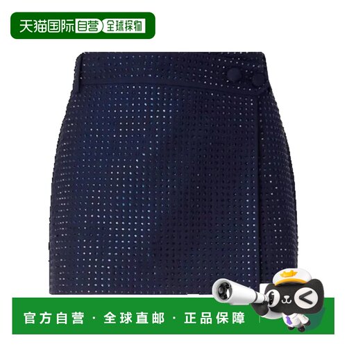 1h可退香港直邮Pinko 品高 女士 'Soave' 莱茵石半身裙 107674A3M