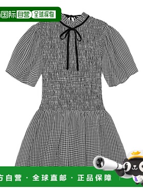 1h可退 香港直邮GANNI 甘尼 女士 黑色 & 白色 Sheer Check Mini