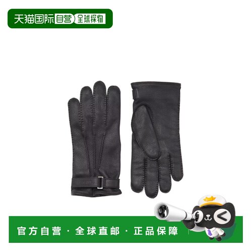 1h可退 香港直邮Z ZEGNA 男士手套 Z4G00GG40BK1 AW2025 黑色 徽