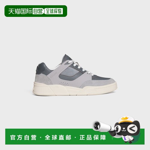 自营欧洲直邮CELINE思琳 TRAINER CT-09 男士深灰色绒面革网眼运