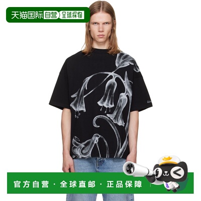 香港直邮Balmain 巴尔曼 男士 黑色 Printed Flower T恤 HH1EG230
