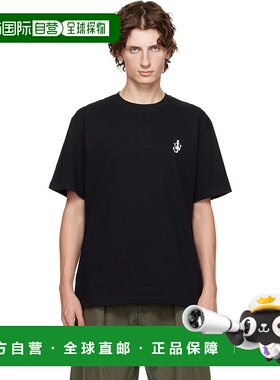 香港直邮J.W. Anderson 男士 黑色 Anchor Embroidery T 恤 JT025