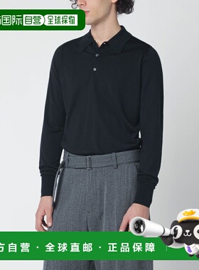 香港直邮John Smedley 男士 黑色羊毛Polo衫 DORSET
