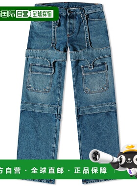 香港直邮off-white 女士 logo标识牛仔长裤 OWYB016F23DEN001口袋