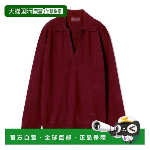 1h可退 香港直邮Gucci 古驰 女士 精细羊毛Polo衫 793883XKFA8