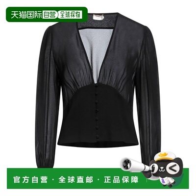 1h可退 香港直邮Saint Laurent 圣罗兰 女士 Blouses 纯色衬衫
