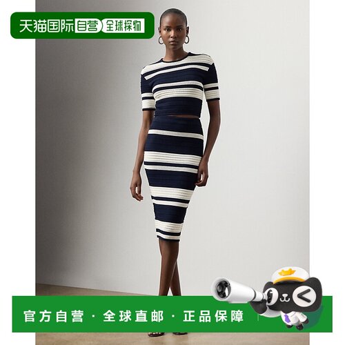 自营欧洲直邮Ralph Lauren拉夫劳伦 Ferris女士海军蓝条纹拼色铅