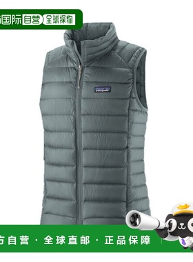 自营欧洲直邮PATAGONIA DOWN SWEATER女士灰绿色再生尼龙羽绒马甲