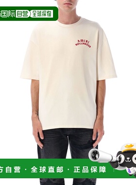 1h可退 香港直邮AMIRI 男士 HOLLYWOOD 宽松款T恤 AMJYTE1204IVOR