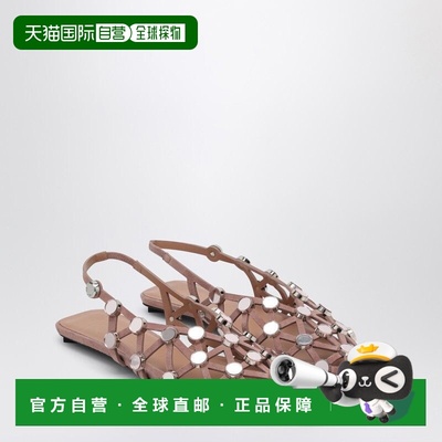 1h可退 香港直邮The Attico 女士 COLOURED GRID 泥浆色芭蕾平底