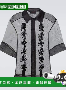 1h可退 香港直邮Simone Rocha 蒙娜 罗莎 男士 花朵装饰透视真丝