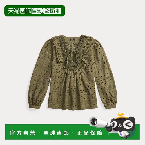 自营欧洲直邮Ralph Lauren拉夫劳伦 女士卡其色棉质英格兰刺绣薄