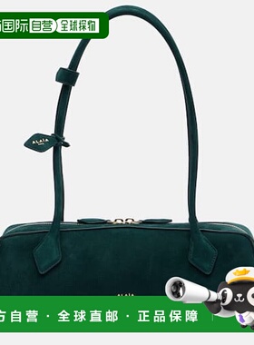 1h可退 香港直邮alaia 女士 Le Teckel 中号绒面革肩包 green绿色